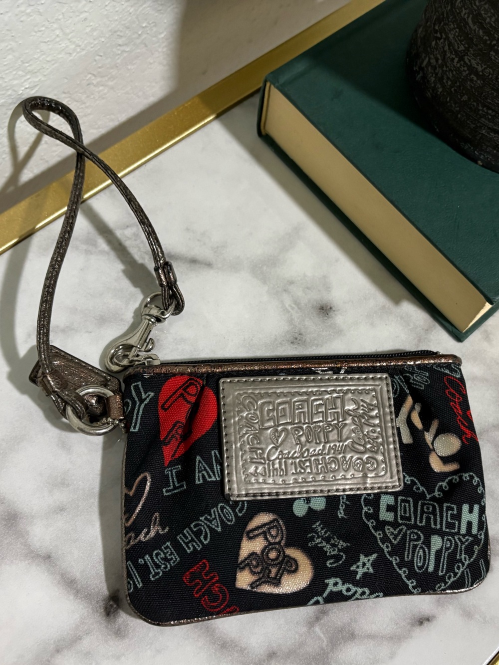 Coach Poppy Zipper Pouch Wristlet